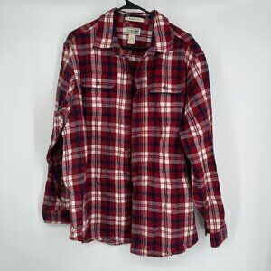 L.L Bean Classic‎ Flannel Shirt Traditional Fit Red Plaid Size Large